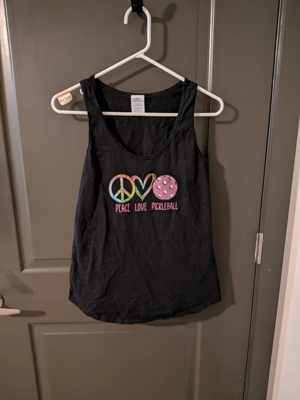 Peace Love Pickleball Black Graphic Tank